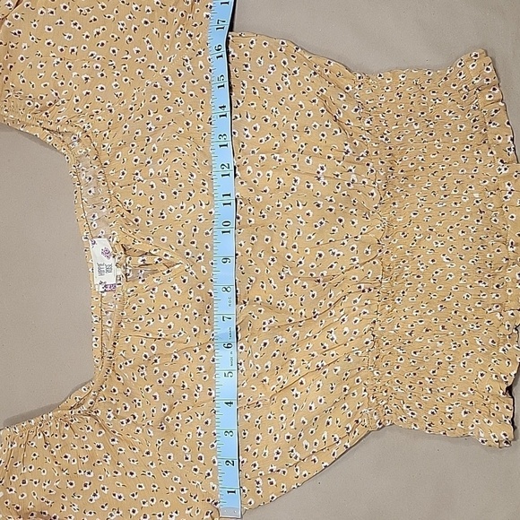 Hippie Rose Size S Boho Peasant Top, NWT!  Golden Mustard Color w/ floral print. - Picture 8 of 9